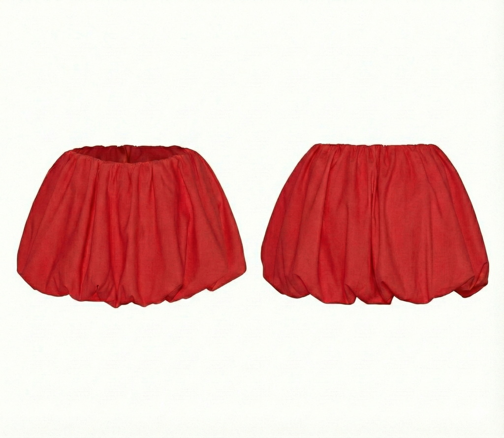 NOMI BUBBLE SKIRT - Red