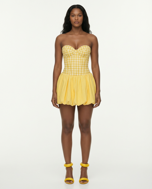 NOMI BUBBLE SKIRT - Yellow